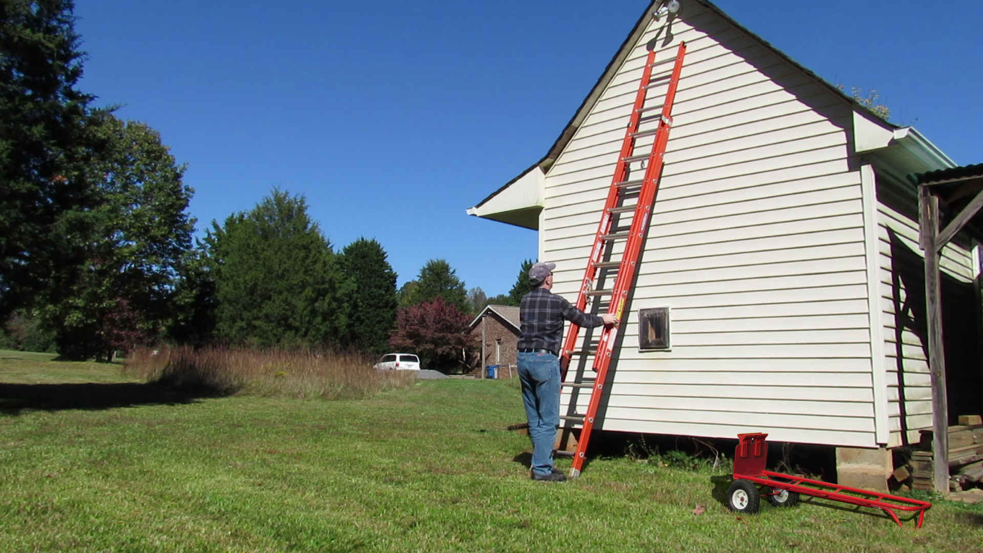 Roll your ladder where it's needed.